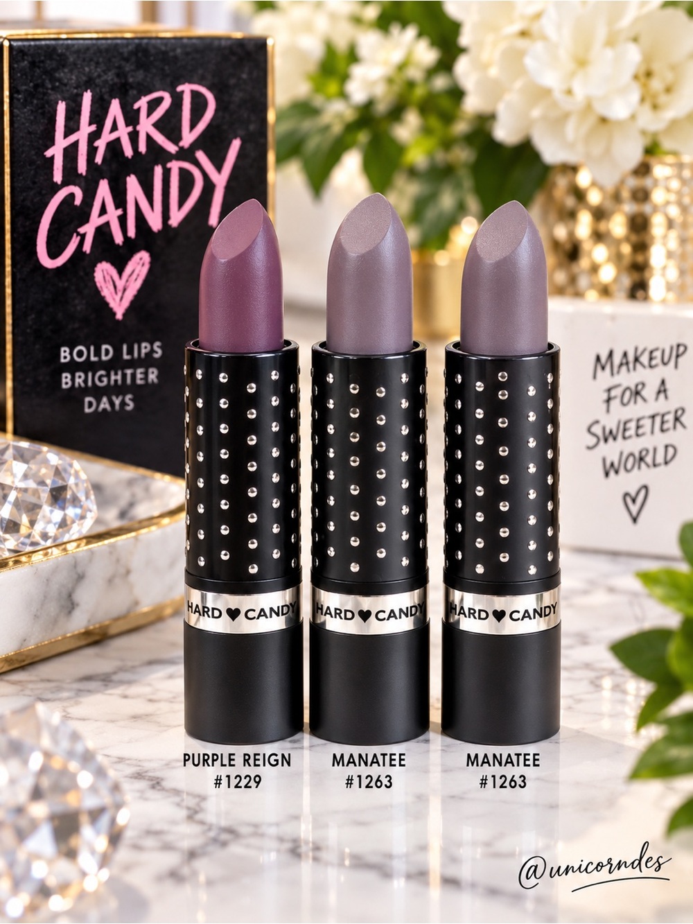Hard Candy Fierce Effects Matte Lipstick Trio Manatee Purple Reign Discontinued